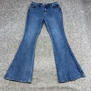 Rock & Roll Denim Jeans Womens 32x34 High Rise Flare Stretch Medium Wash